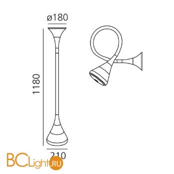 Бра Artemide Pipe 0671W10A - Схема