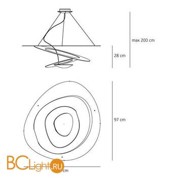 Подвесной светильник Artemide Pirce LED Gold 1254020A - Схема