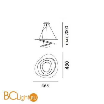 Подвесной светильник Artemide Pirce LED Mirco Gold 1249020A - Схема