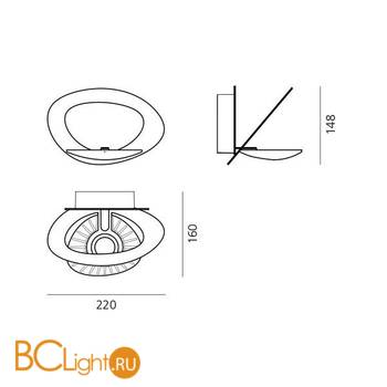 Настенный светильник Artemide Pirce Mirco Gold 1248020A - Схема