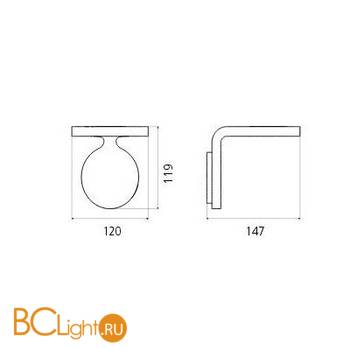 Настенный светильник Artemide Rea 12 1614010A - Схема