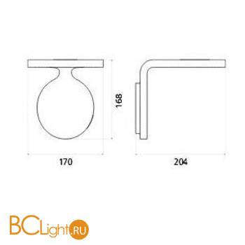 Настенный светильник Artemide Rea 17 1615010A - Схема