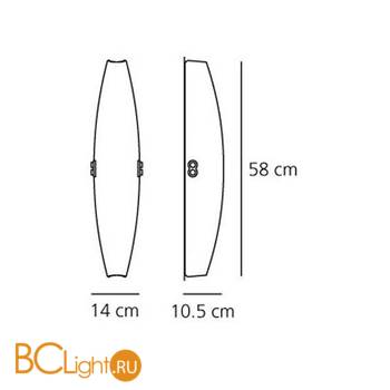 Настенный светильник Artemide Robbia 60 - Fluo C222010 - Схема