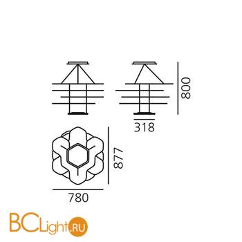 Подвесной светильник Artemide Space Cloud 1728010A - Схема
