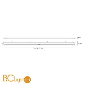 Настенный светильник Artemide Talo parete 240 Fluo Two In Line - 2x54w Silver 0598020A - Схема