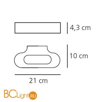 Настенный светильник Artemide Talo parete Fluo - Bianco 0614010A - Схема
