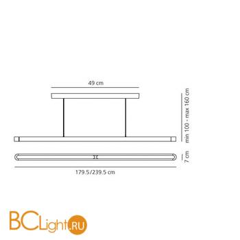 Подвесной светильник Artemide Talo sospensione 240 - 2x54w Non Dimmerabile Silver 0600020A - Схема