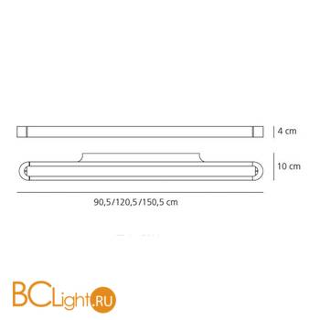 Настенный светильник Artemide Talo parete 120 Fluo 1x54w White 0589010A - Схема