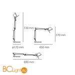 Настольная лампа Artemide Tolomeo 0011860A - Схема