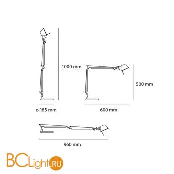 Настольная лампа (без крепления) Artemide TOLOMEO MIDI LED A0151W00 - Схема