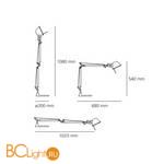 Настольная лампа Artemide Tolomeo mini table halo alluminio A005910 + A004100 - Схема