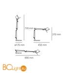 Настольная лампа Artemide Tolomeo micro led aluminium A011900 - Схема