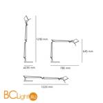 Настольная лампа Artemide Tolomeo Halo aluminium A001000 + A004030 - Схема