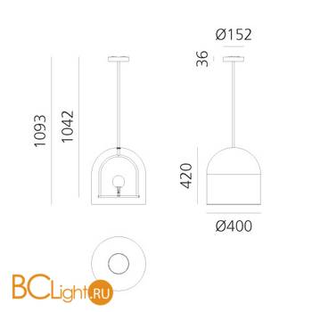 Подвесной светильник Artemide Yanzi 1103010A - Схема