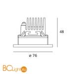 Встраиваемый светильник Artemide Zeno Up 3 Frosted 4000K NL17090W0 - Схема