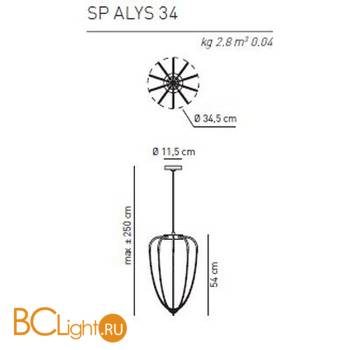 Подвесной светильник Axo Light Alysoid SP ALYS 34 AN NI LED - Схема