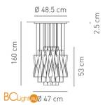 Подвесной светильник Axo Light Aura SP AURA 45 BC SPAURA45BCCRE27 - Схема