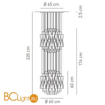 Подвесной светильник Axo Light Aura SP AU 60/2 BC SPAU60/2BCCRE27 - Схема