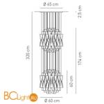 Подвесной светильник Axo Light Aura SP AU 60/2 BC SPAU60/2BCCRE27 - Схема