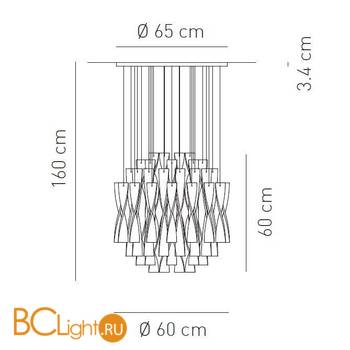 Подвесной светильник Axo Light Aura SP AURA 60 AR SPAURA60ARORE27 - Схема