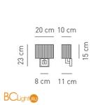 Настенный светильник AxoLight AP CLAV BR Nero APCLAVBRNEXXE14 - Схема