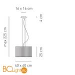 Подвесной светильник AxoLight SP CLAV 40 Bianco SPCLAV40BCCRE27 - Схема