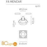 Встраиваемый светильник Axo Light Crystal spotlight CRYSTAL SPOTLIGHT MENCAR FA MENCAR CS XX G9X - Схема