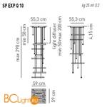 Подвесной светильник Axo Light Explo SP EXP Q 10 Rosso SPEXPQ10RSXXR7S - Схема