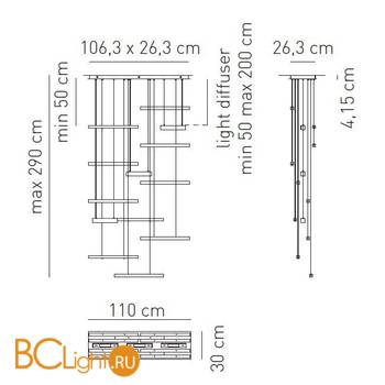 Подвесной светильник Axo Light Explo SP EXPL 10 RS SPEXPL10RSXXR7S - Схема