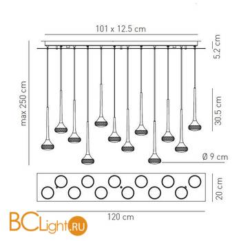 Подвесной светильник Axo Light Fairy SP FAI 12 R SPFAI12RCSCRLED - Схема