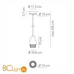 Подвесной светильник Axo Light Fedora SP FEDOR 1 SPFEDOR1BRBCGU1 - Схема