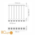 Подвесной светильник Axo Light Fedora SP FEDOR 7 SPFEDOR7ROBCGU1 - Схема