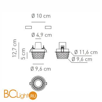 Встраиваемый светильник Axo Light Fedora FA FEDORA FAFEDORAXXXXGU1 - Схема