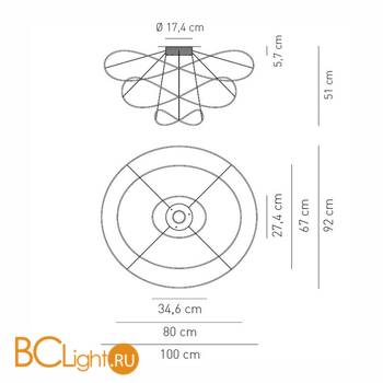 Потолочный светильник Axo Light Hoops PL HOOPS 3 PLHOOPS3ORORLED - Схема