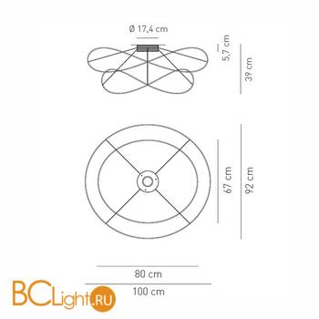 Потолочный светильник Axo Light Hoops PL HOOPS 2 PLHOOPS2ORORLED - Схема