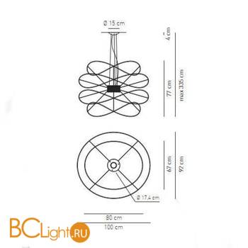 Подвесной светильник Axo Light Hoops SP HOOPS 4 SPHOOPS4ORORLED - Схема