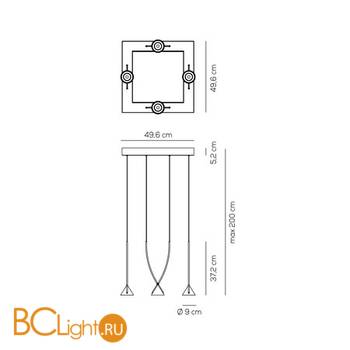 Подвесной светильник Axo Light Jewel SP JEWE 04 NE NE LED - Схема