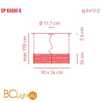 Подвесной светильник AxoLight Koshi SP KOSHI G SPKOSHIGWECRE27 - Схема