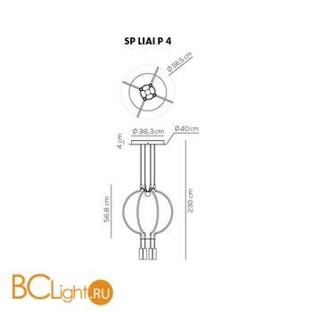 Подвесной светильник Axo Light Liaison SP LIAI P 4 NE OO LED - Схема