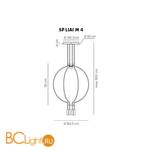 Подвесной светильник Axo Light Liaison SP LIAI M 4 OO NE LED - Схема