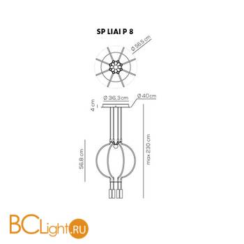 Подвесной светильник Axo Light Liaison SP LIAI P 8 OO NE LED - Схема
