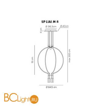 Подвесной светильник Axo Light Liaison SP LIAI M 8 OO NE LED - Схема