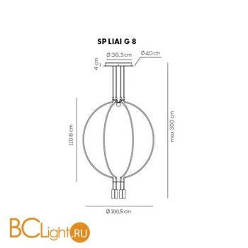 Подвесной светильник Axo Light Liaison SP LIAI G 8 NE OO LED - Схема