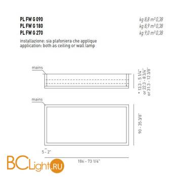 Потолочный светильник Axo Light Lightecture Framework PL FW G 090 PLFWG090FLEBCXX - Схема