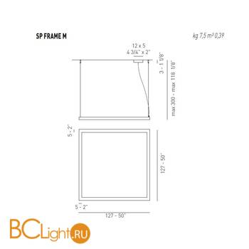 Подвесной светильник Axo Light Lightecture Framework SP FRAME M SPFRAMEMFLEBCXX - Схема