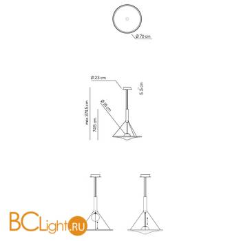 Подвесной светильник Axo Light Manto SP MAN070 GR XX LED - Схема