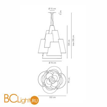 Подвесной светильник Axo Light Melting Pot SP MEL 120 SPMEL120BCXXE27+DSPMELTING120XX - Схема