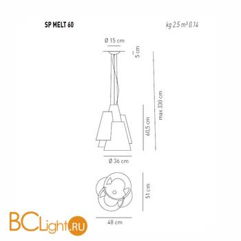 Подвесной светильник Axo Light Melting Pot SP MELT 60 SPMELT60BCXXE27 - Схема
