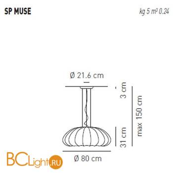 Подвесной светильник Axo Light Muse SP MUSE Multicolore SPMUSEXXMCXXE27 - Схема