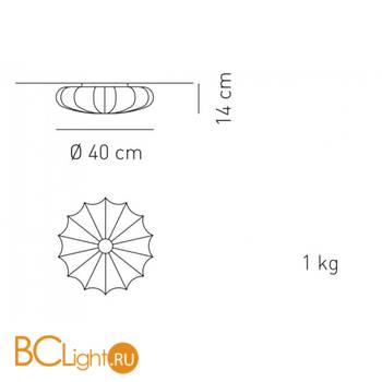Настенно-потолочный светильник Axo Light Muse PL MUSE 40 Rosa PLMUSE40ROXXE27 - Схема